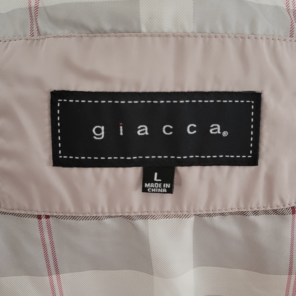 Giacca Beige Button Down Jacket Size Large - image 8